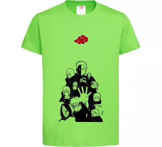 Детская футболка Akatsuki Наруто Лаймовый фото
