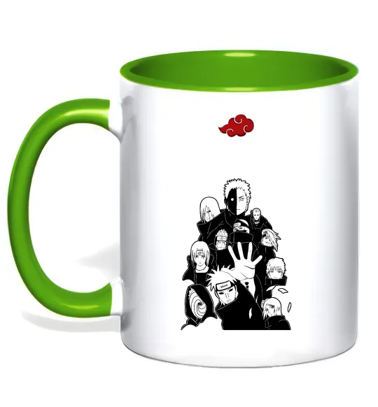Чашка с цветной ручкой Akatsuki Наруто Лаймовый фото