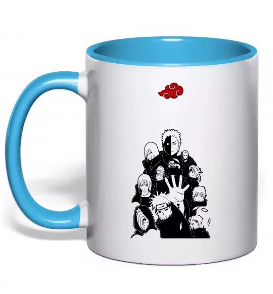 Чашка з кольоровою ручкою Akatsuki Наруто Блакитний фото