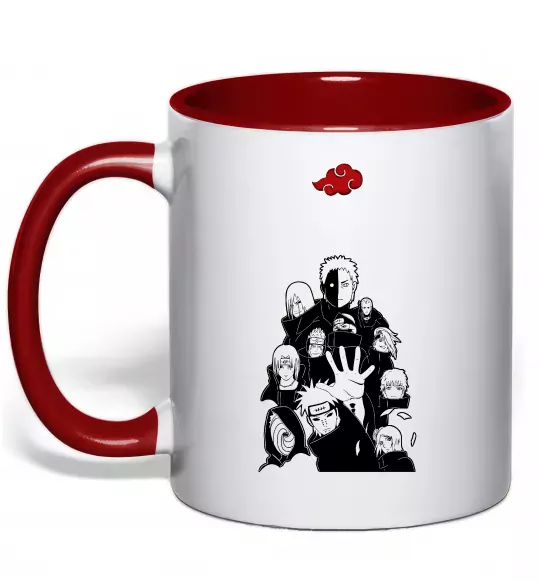Чашка з кольоровою ручкою Akatsuki Наруто Червоний фото