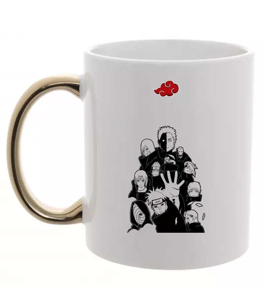 Чашка з кольоровою ручкою Akatsuki Наруто Золото фото