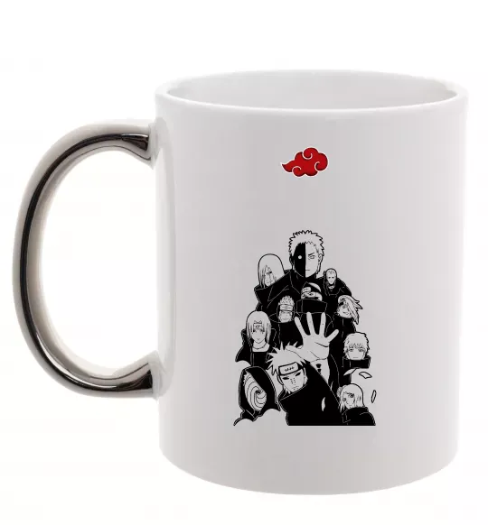 Чашка з кольоровою ручкою Akatsuki Наруто Срібло фото