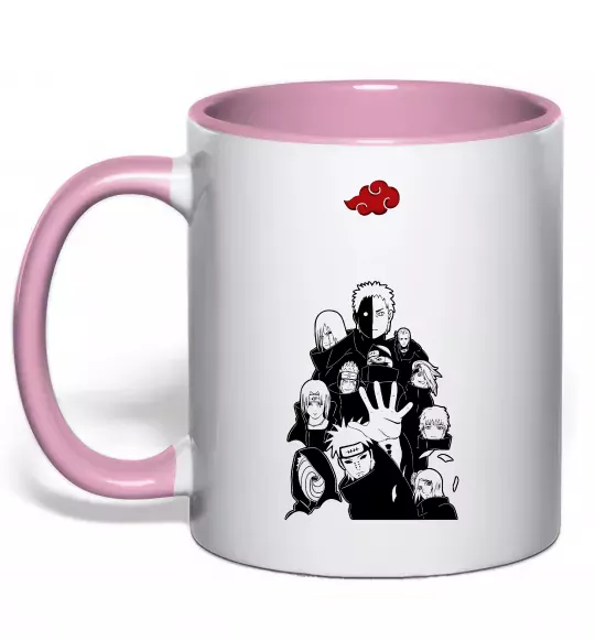 Чашка з кольоровою ручкою Akatsuki Наруто Ніжно рожевий фото
