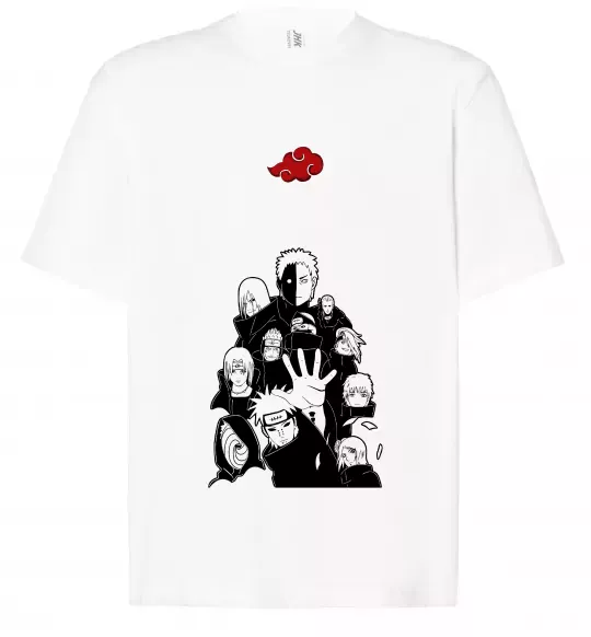 Футболка Оверсайз Akatsuki Наруто Білий фото