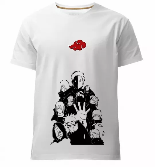 Чоловіча преміум футболка Akatsuki Наруто Білий фото