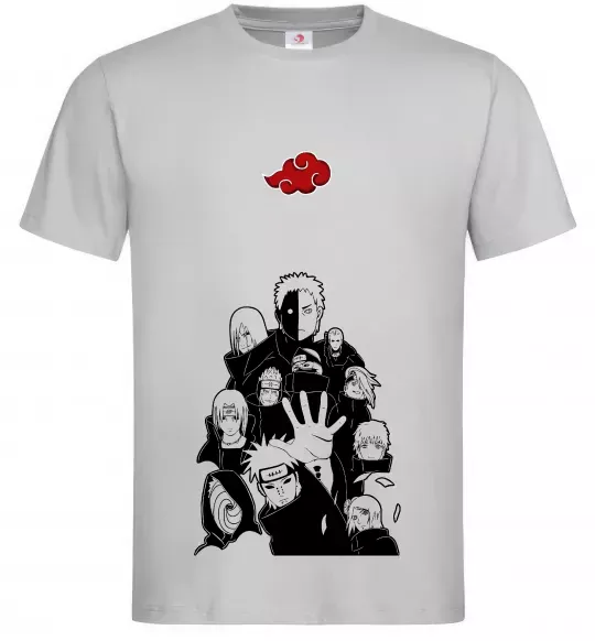 Мужская футболка Akatsuki Наруто Серый фото