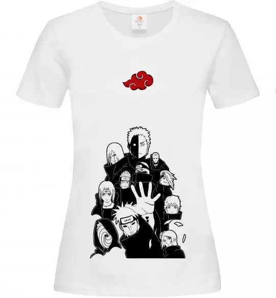 Женская футболка Akatsuki Наруто Белый фото