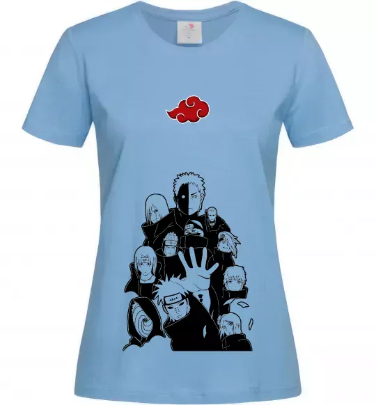 Женская футболка Akatsuki Наруто Голубой фото
