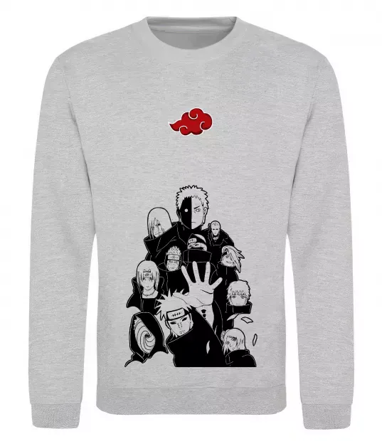 Світшот Akatsuki Наруто Сірий меланж фото