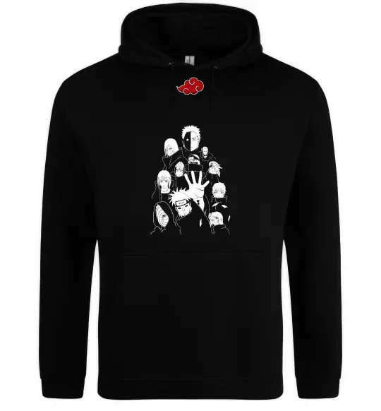 Чоловіча толстовка (худі) Akatsuki Наруто Чорний фото