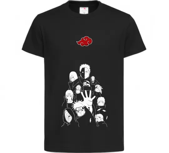 Детская футболка Akatsuki Наруто Черный фото