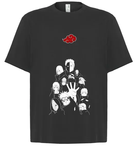Футболка Оверсайз Akatsuki Наруто Чорний фото