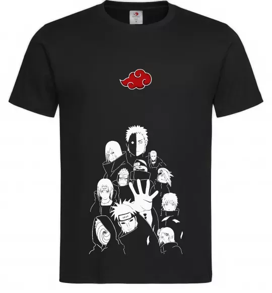 Мужская футболка Akatsuki Наруто Черный фото
