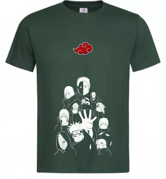 Мужская футболка Akatsuki Наруто Темно-зеленый фото