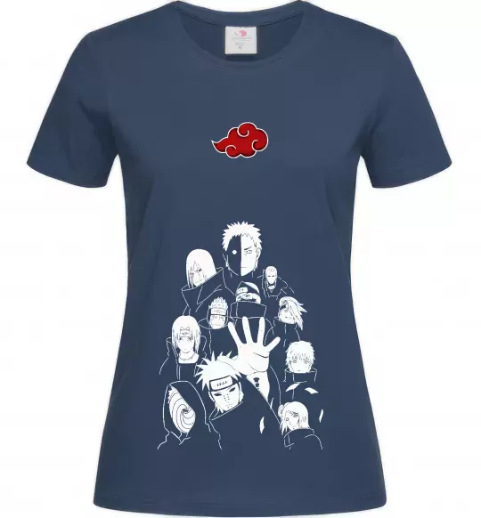 Женская футболка Akatsuki Наруто Темно-синий фото