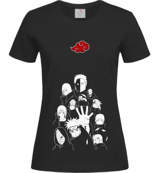 Женская футболка Akatsuki Наруто Черный фото