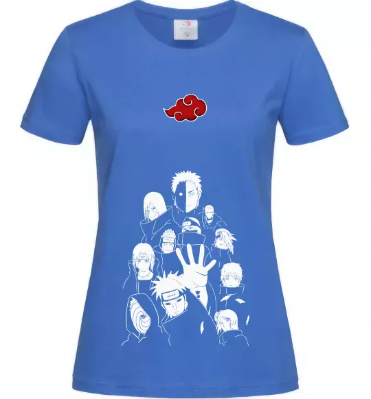 Женская футболка Akatsuki Наруто Ярко-синий фото