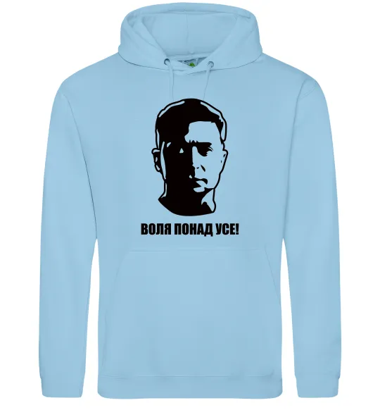 Мужская толстовка (худи) Воля понад усе Зеленський Голубой фото