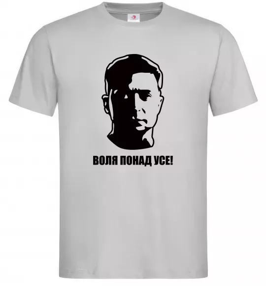 Чоловіча футболка Воля понад усе Зеленський Сірий фото