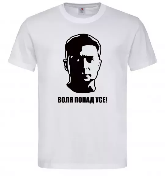 Чоловіча футболка Воля понад усе Зеленський Білий фото