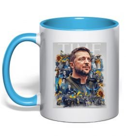 Чашка с цветной ручкой Володимир Зеленський