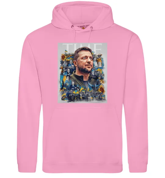 Чоловіча толстовка (худі) Володимир Зеленський Рожевий фото