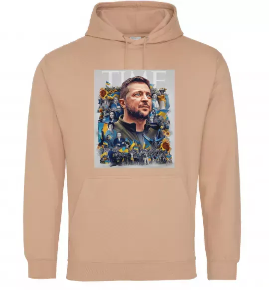 Женская толстовка (худи) Володимир Зеленський Песочный фото