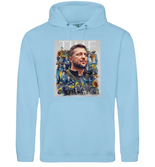 Жіноча толстовка (худі) Володимир Зеленський Блакитний фото