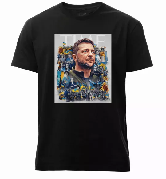 Чоловіча преміум футболка Володимир Зеленський Чорний фото