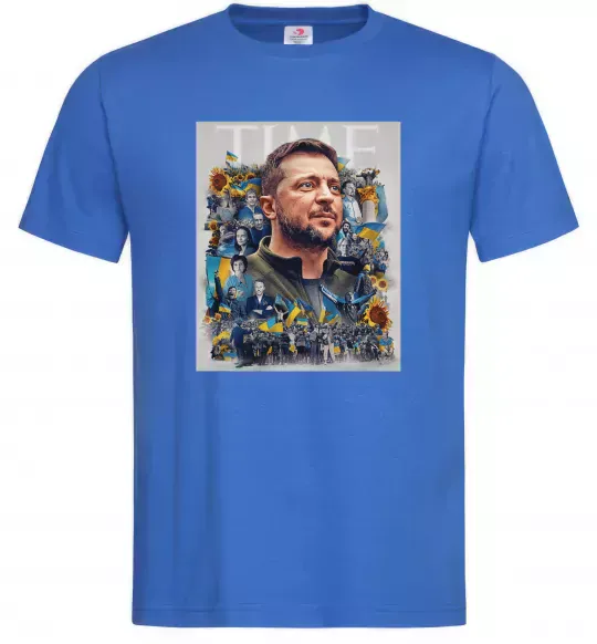 Мужская футболка Володимир Зеленський Ярко-синий фото