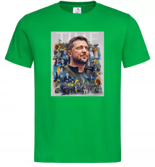 Мужская футболка Володимир Зеленський Зеленый фото