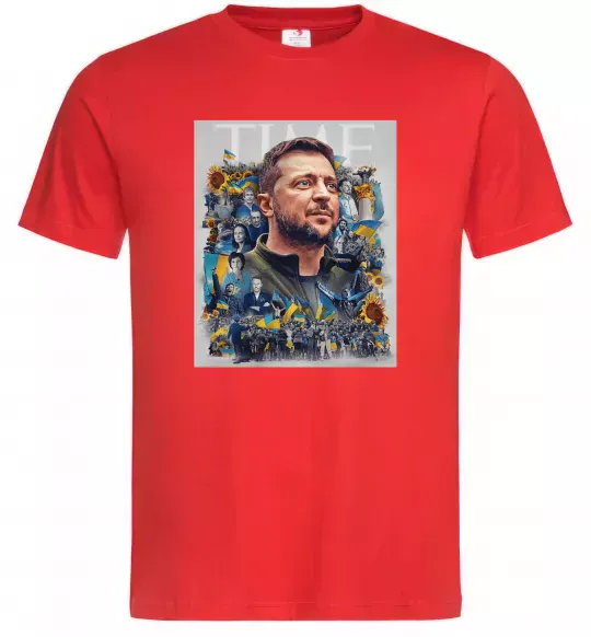 Мужская футболка Володимир Зеленський Красный фото