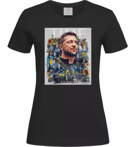 Жіноча футболка Володимир Зеленський Чорний фото