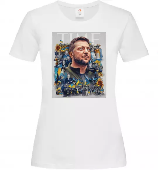 Жіноча футболка Володимир Зеленський Білий фото