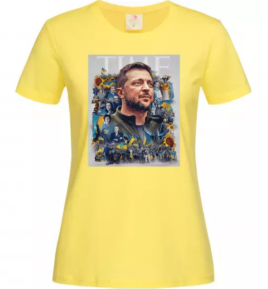 Жіноча футболка Володимир Зеленський Лимонний фото