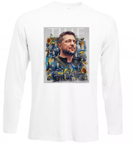Лонгслив Володимир Зеленський Белый фото
