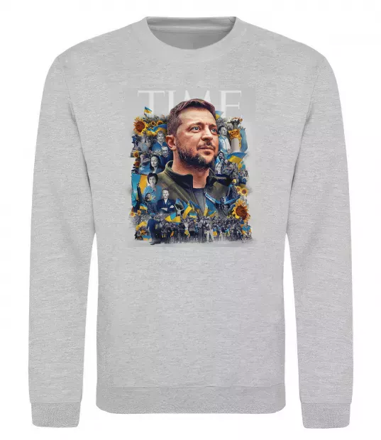 Світшот Володимир Зеленський Сірий меланж фото