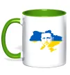 Чашка с цветной ручкой Зеленський Володимир Зеленый фото