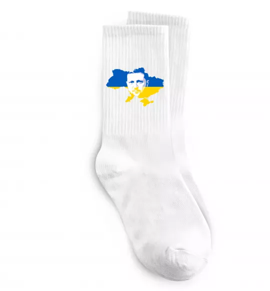 Шкарпетки Зеленський Володимир Білий фото