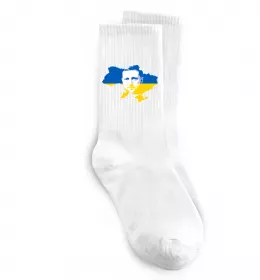 Шкарпетки Зеленський Володимир Білий фото