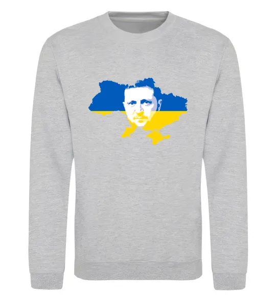 Світшот Зеленський Володимир Сірий меланж фото
