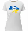 Жіноча преміум футболка Зеленський Володимир Білий фото