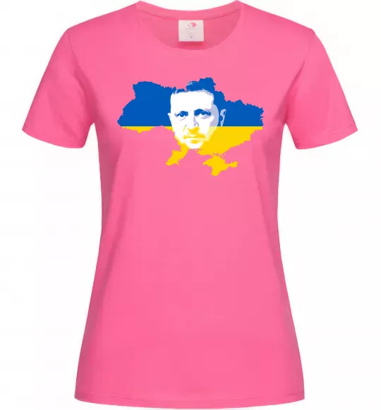 Женская футболка Зеленський Володимир Ярко-розовый фото