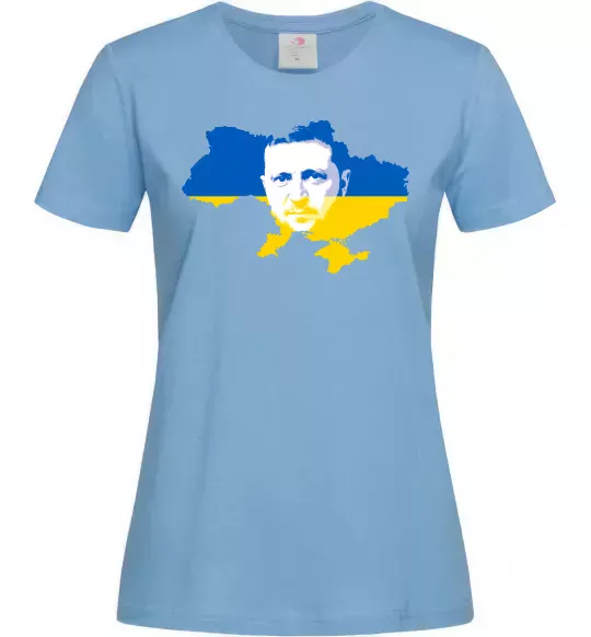 Женская футболка Зеленський Володимир Голубой фото