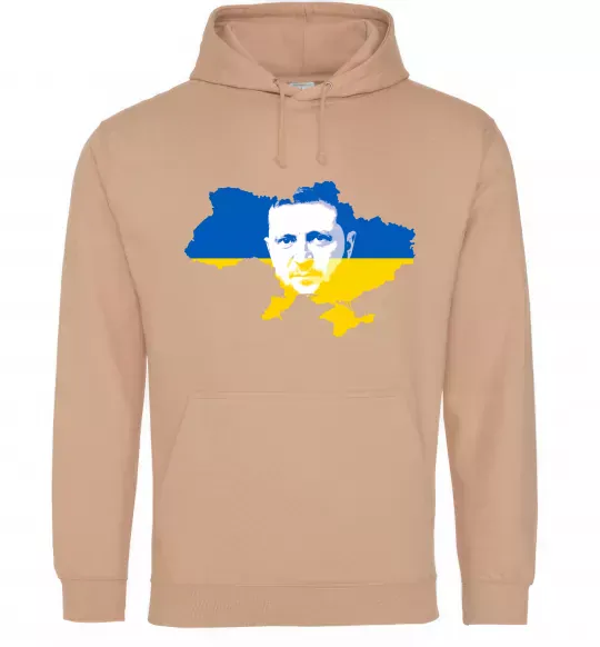 Чоловіча толстовка (худі) Зеленський Володимир Пісочний фото