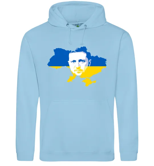 Жіноча толстовка (худі) Зеленський Володимир Блакитний фото