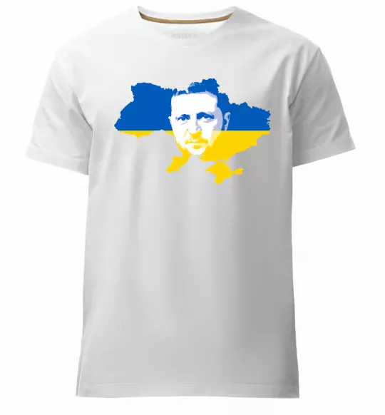 Чоловіча преміум футболка Зеленський Володимир Білий фото