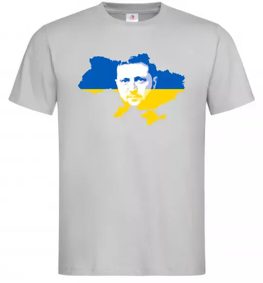 Мужская футболка Зеленський Володимир Серый фото
