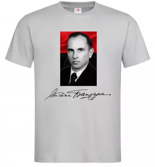 Чоловіча футболка Степан Бандера Сірий фото