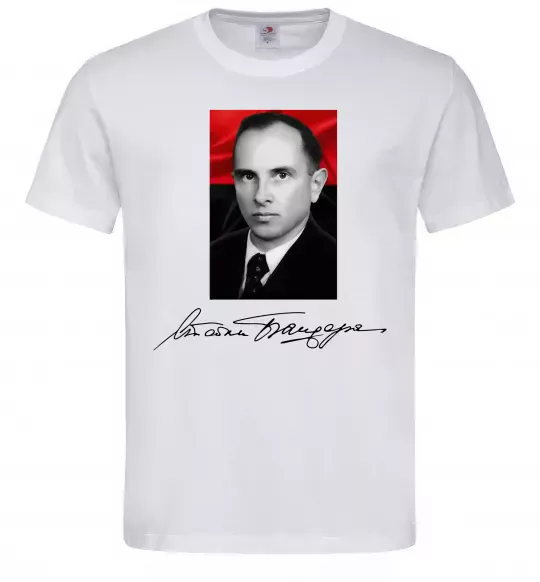 Чоловіча футболка Степан Бандера Білий фото